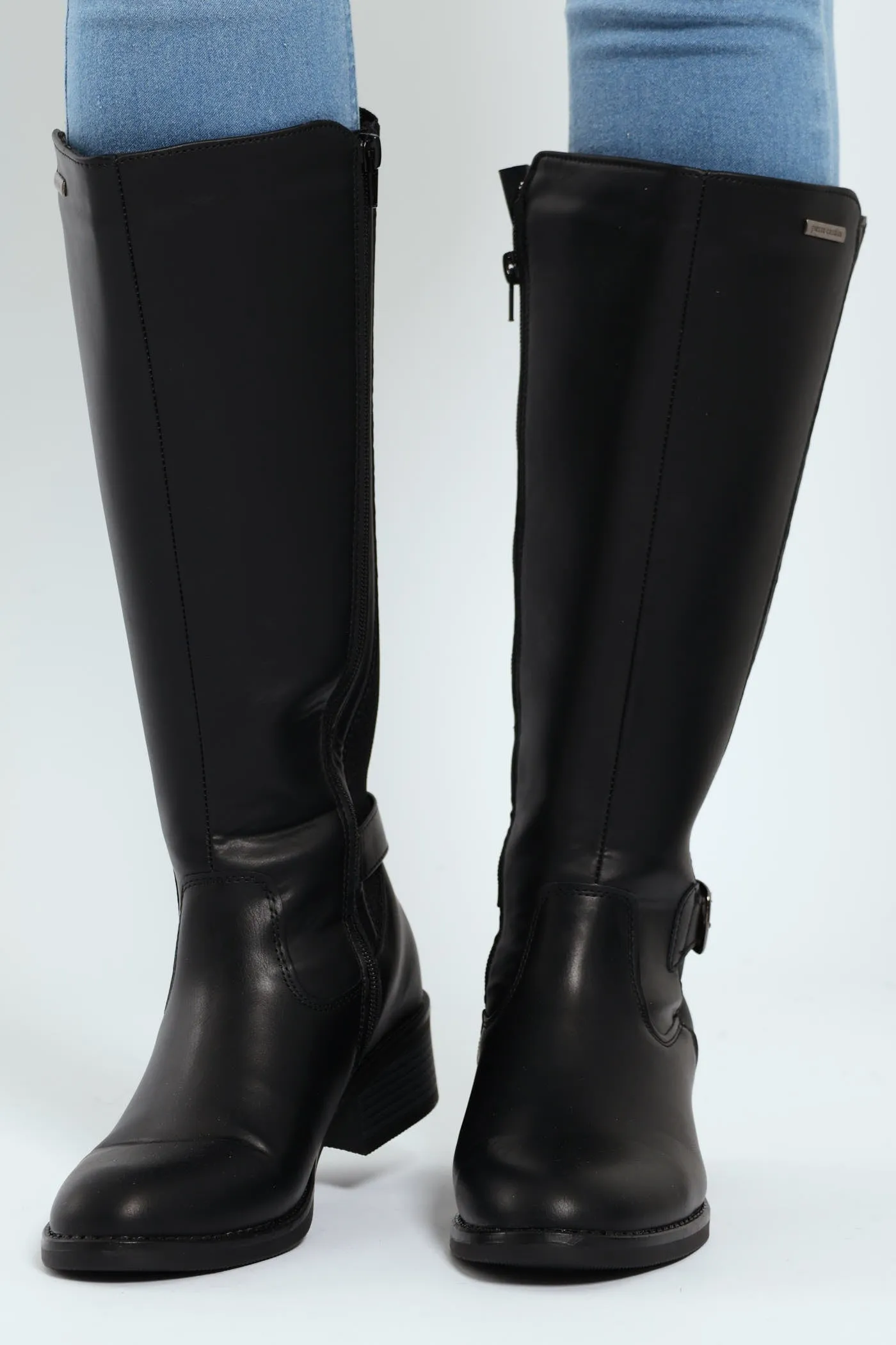 August Long Rider Ankle Buckle Boot - Black