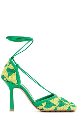 Bottega Veneta Hand-Crocheted Wavy Triangle Stretch Sandals
