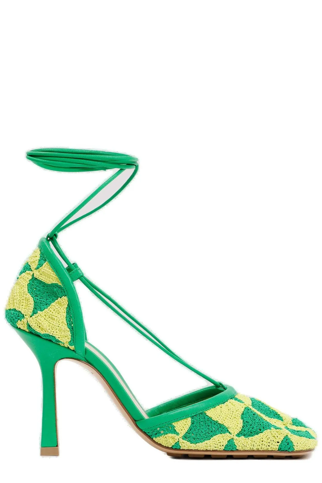 Bottega Veneta Hand-Crocheted Wavy Triangle Stretch Sandals