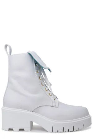 Chiara Ferragni Logo Embossed Denim Boots