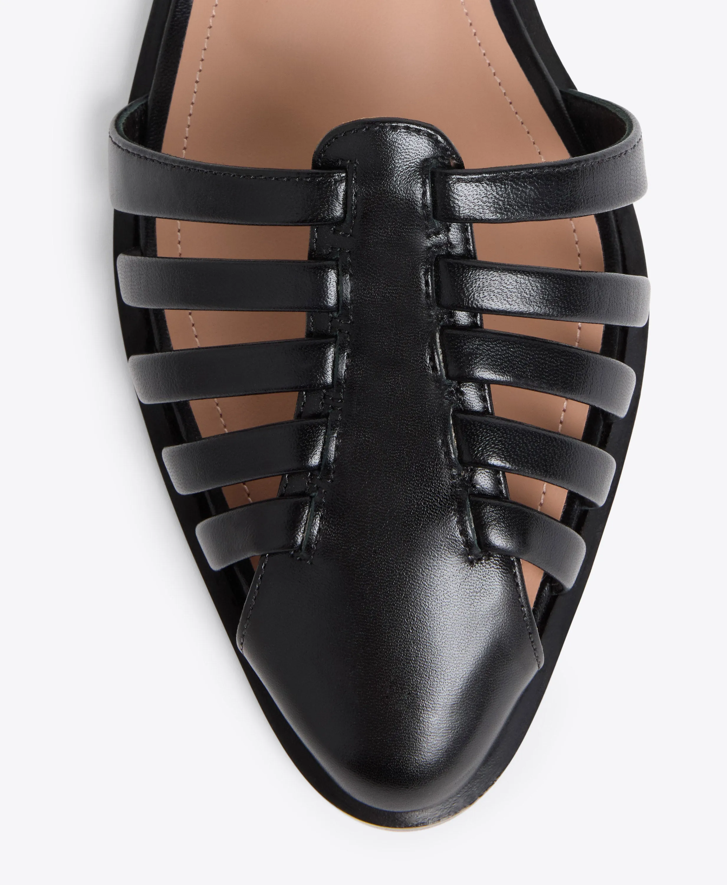 Eleonora Black Leather Flat Mules