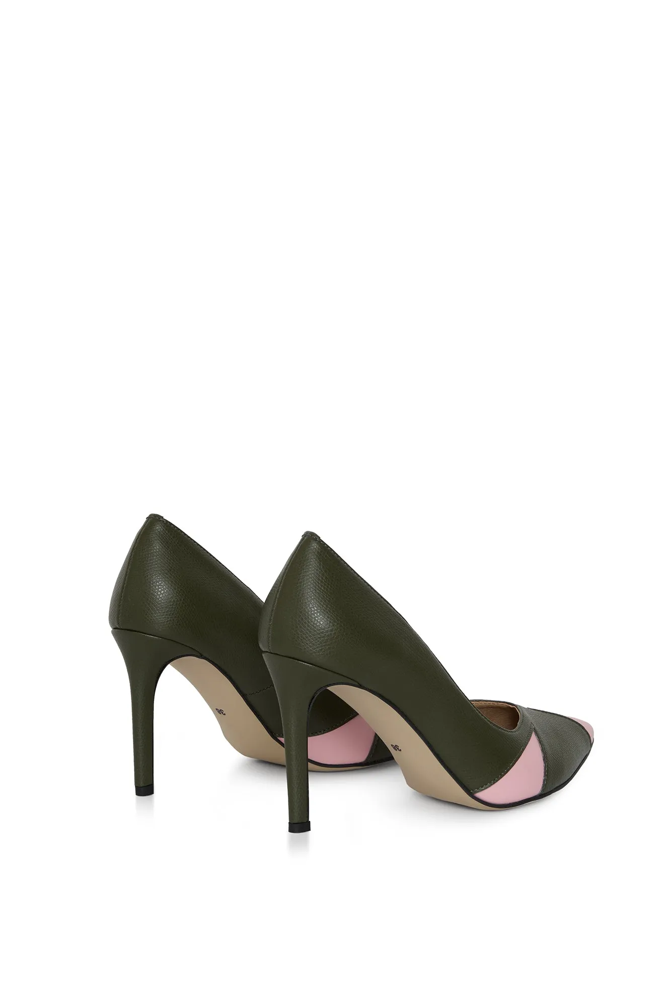 Ivo Vegan Apple & Corn Leather Heels | Green & Pink