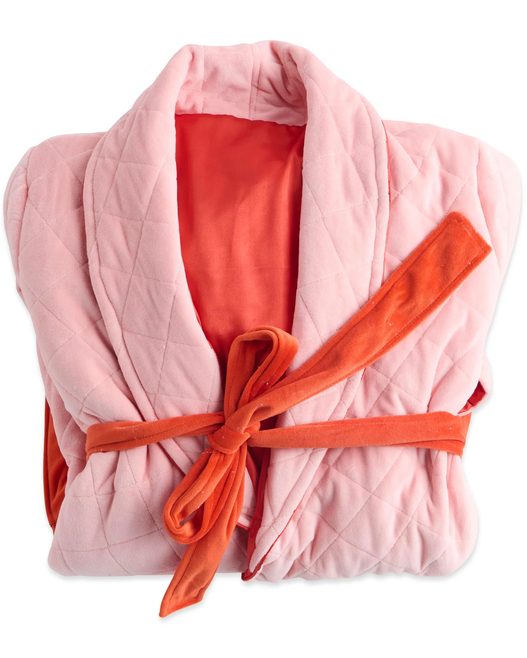 Pretty In Peach Quilted Velvet Robe