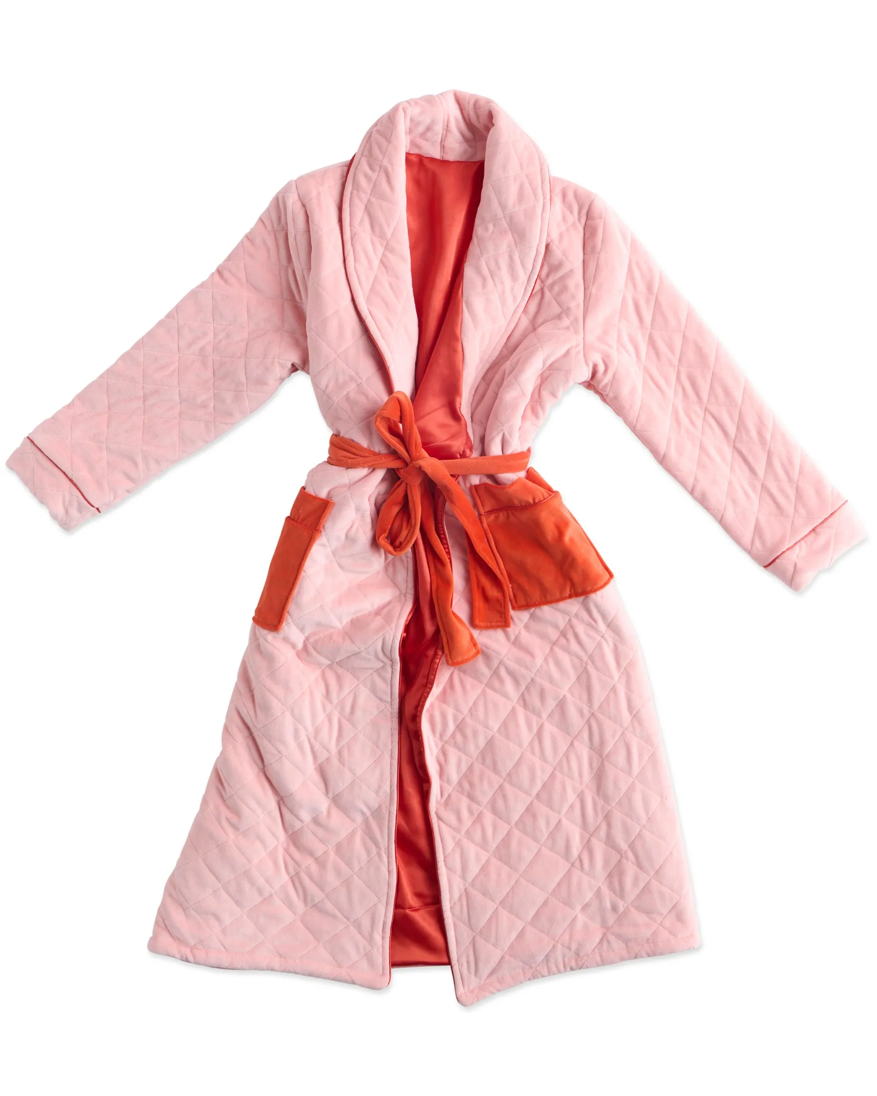 Pretty In Peach Quilted Velvet Robe