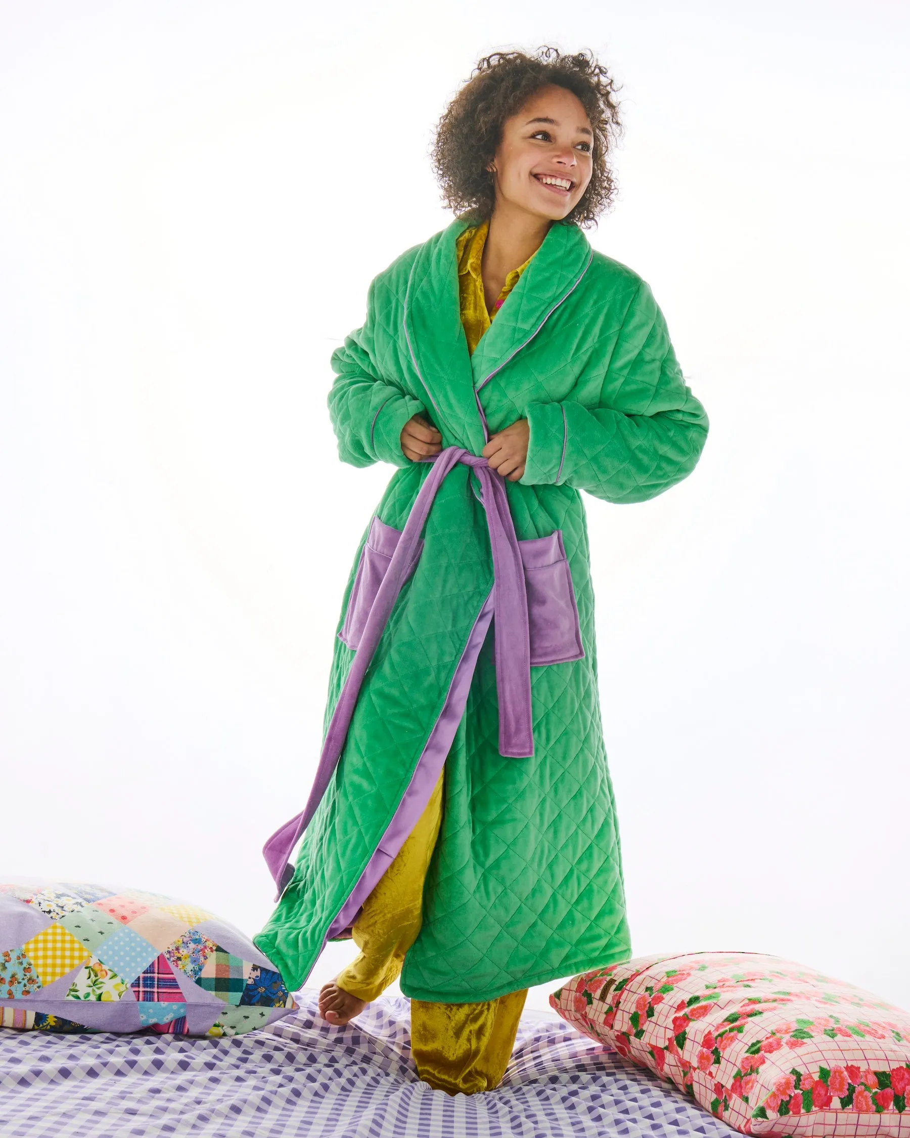 Purple Pear Quilted Velvet Robe