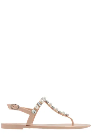 Stuart Weitzman Goldie Embellished Jelly Sandals