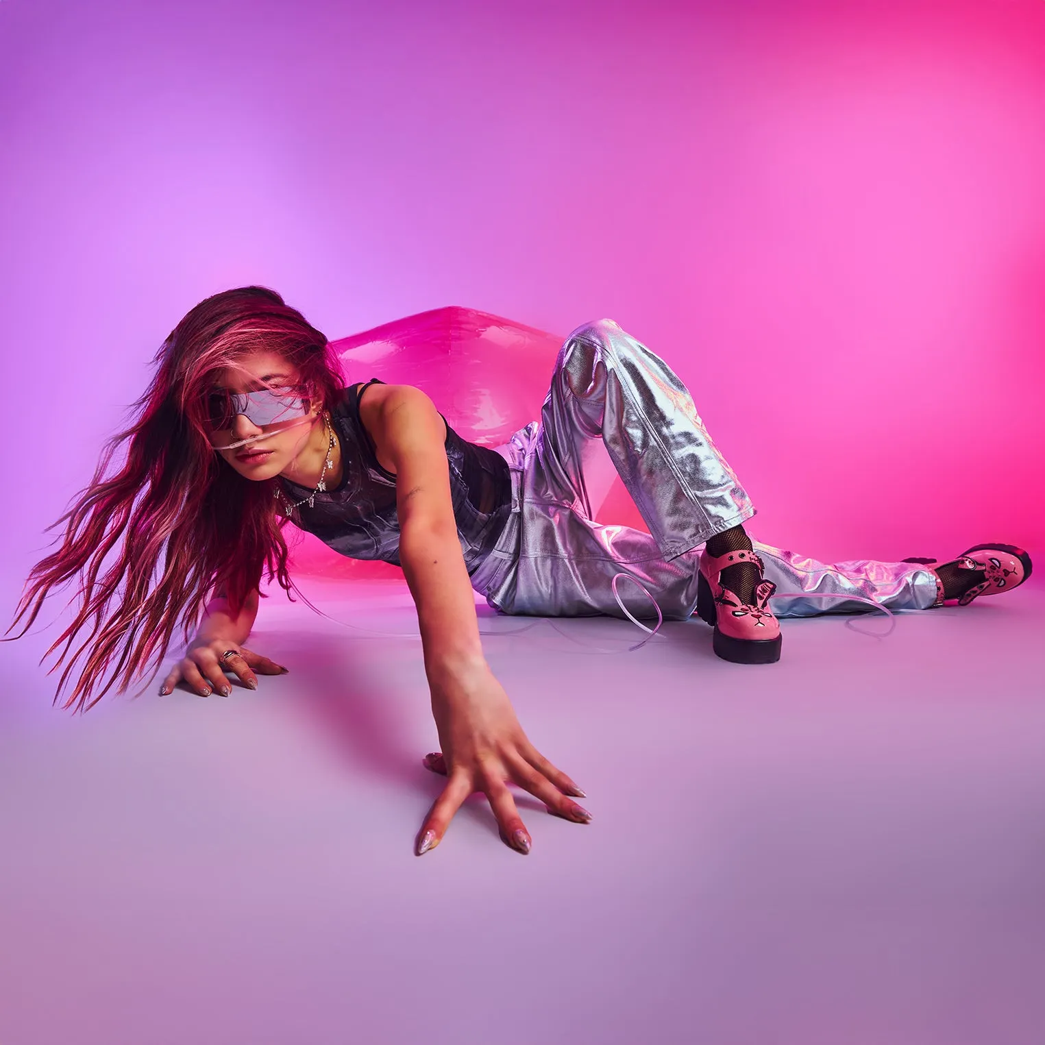 Tira Pink Mary Janes ‘Raver Bunny Edition’